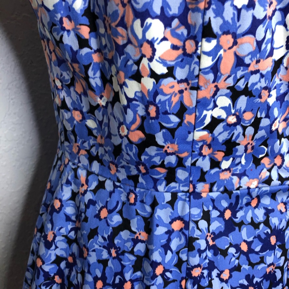Talbots white pink blue floral ombre short sleeve sheath dress size 6 Petite 6P - Picture 14 of 16